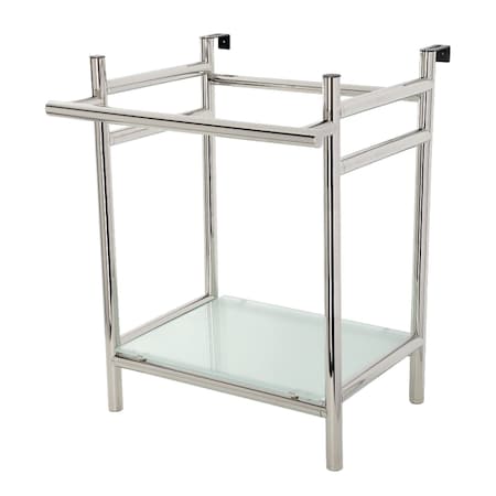 Kingston Brass VPB2216306 22-Inch Console Sink Base with Glass Shelf, Polished Nickel VPB2216306